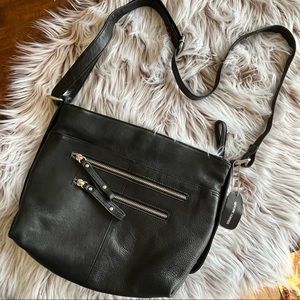 Great American Leather Works-Black Leather Crossbody
